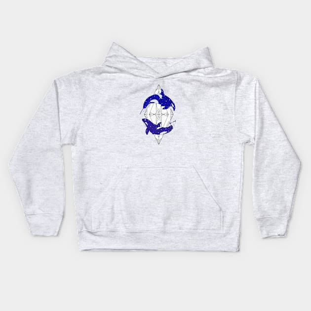 Galaxy Orcas Kids Hoodie by Earthy Fauna & Flora